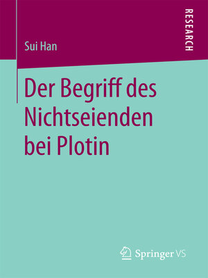cover image of Der Begriff des Nichtseienden bei Plotin